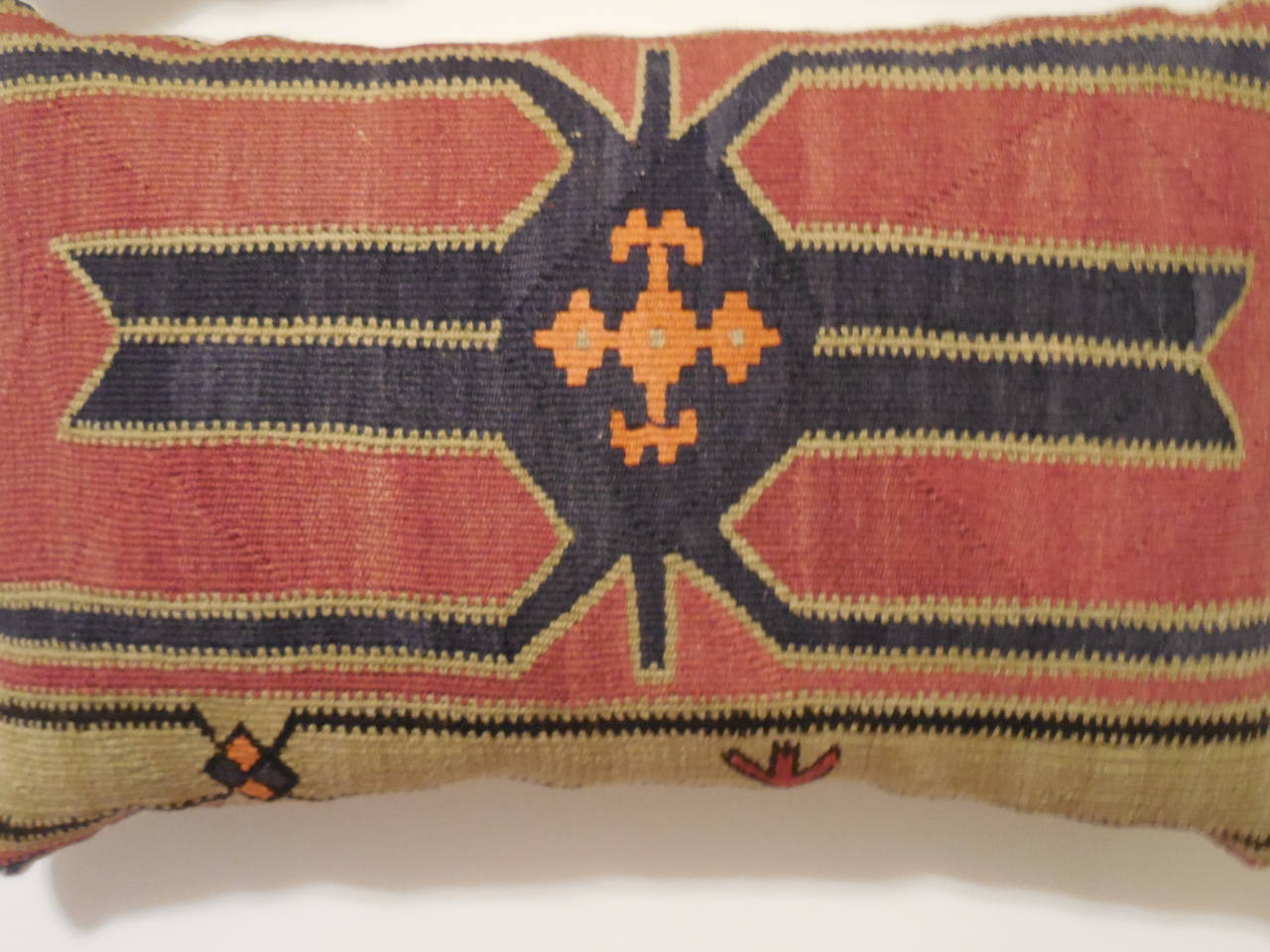 Pair of Caucasian Rug Fragment Pillows 1
