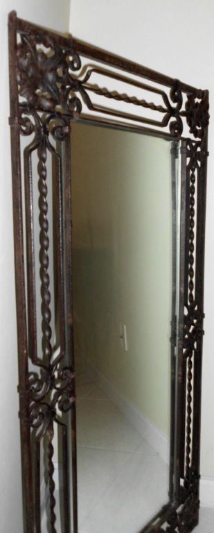 Elegant Hand Twisted Wrought Iron Mirror 3