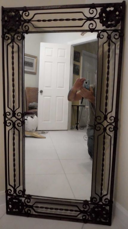 Elegant Hand Twisted Wrought Iron Mirror 4