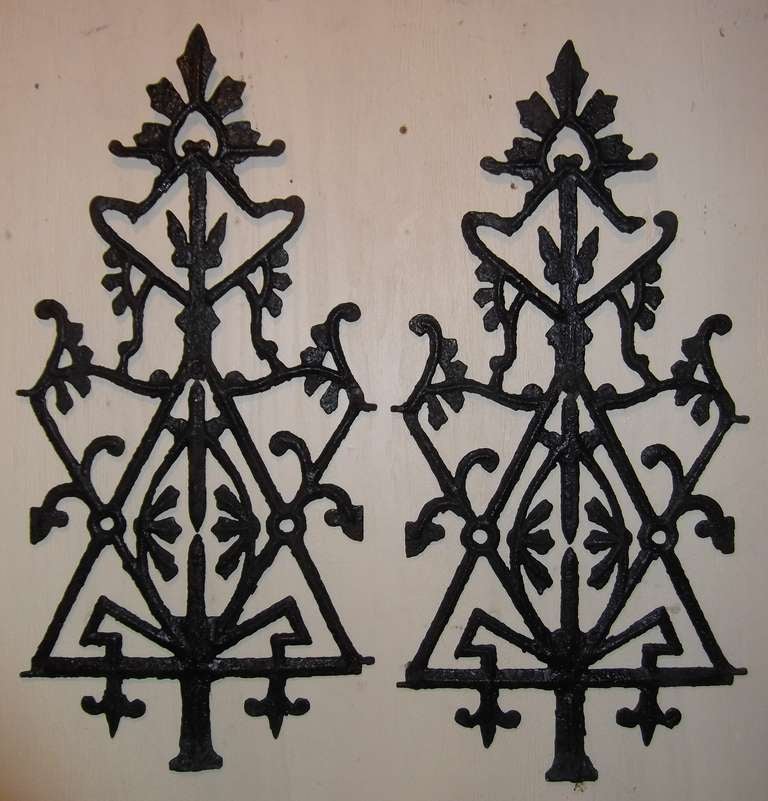 1920's Antique Iron Architectural Wall Hanging
