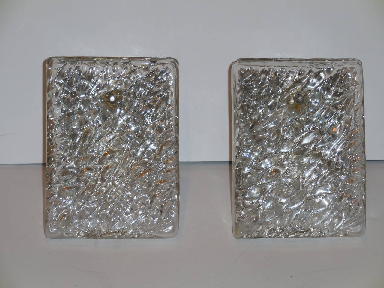 Pair of Cubist Glass Wall Sconces 5