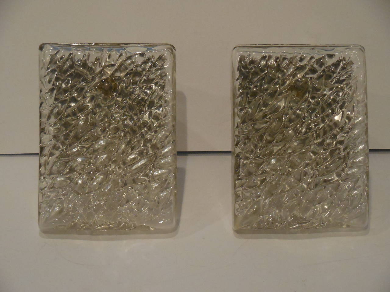 Pair of Cubist Glass Wall Sconces 3