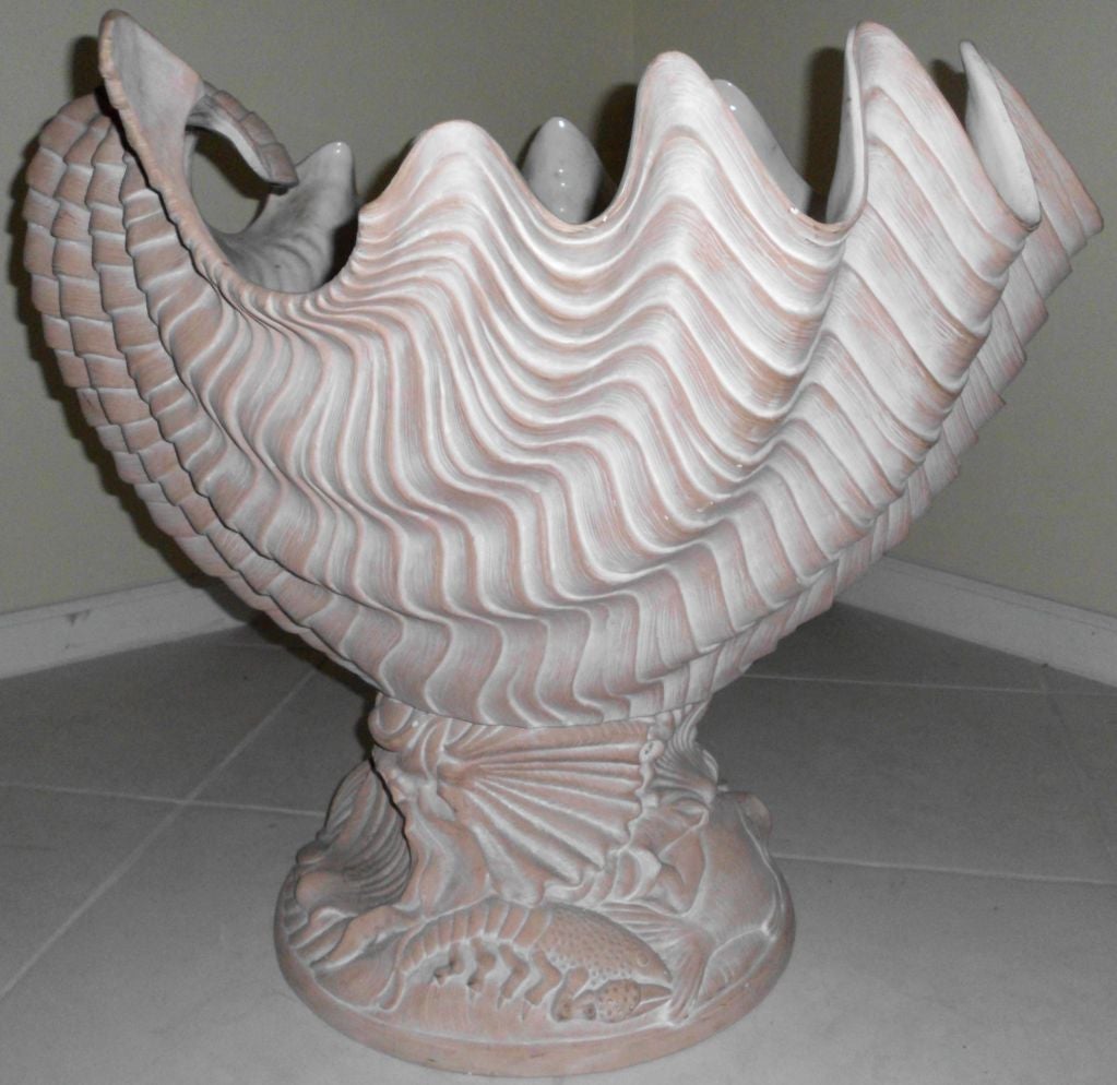 Late 20th Century Large Beautiful Italian Shell Sculpture or Planter