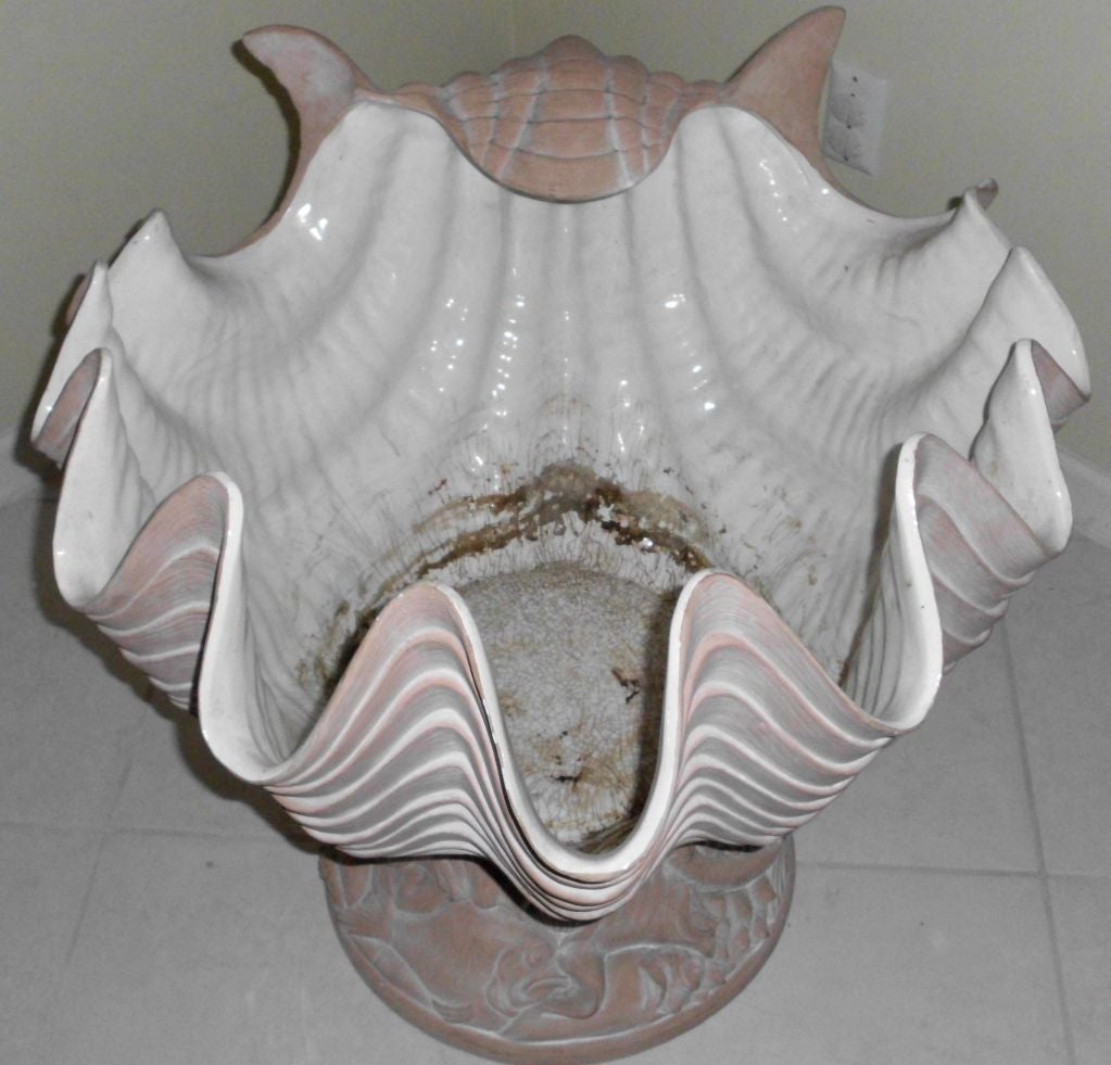 Large Beautiful Italian Shell Sculpture or Planter 1