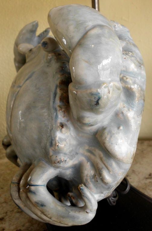 Pair of beautiful crab table lamps In Excellent Condition In Delray Beach, FL