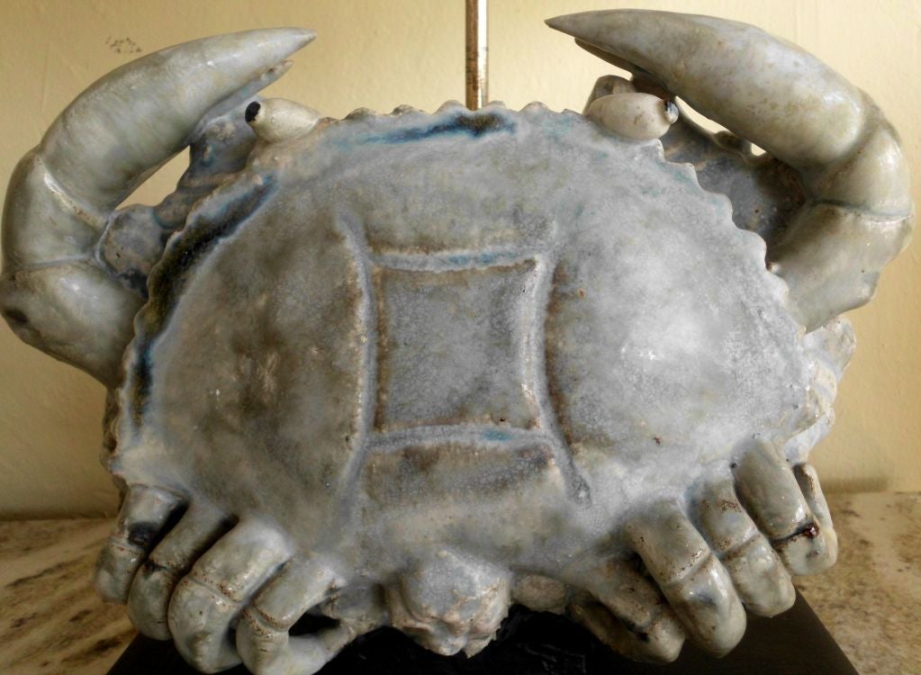 Ceramic Pair of beautiful crab table lamps