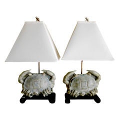 Pair of beautiful crab table lamps