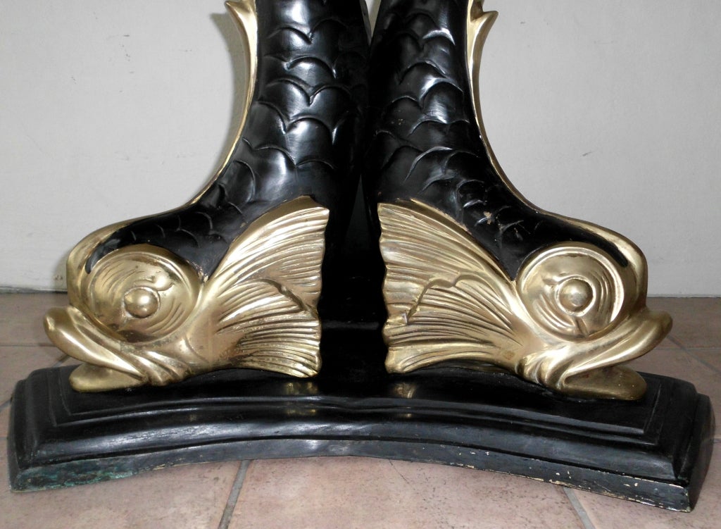 Beautiful 3 Dolphins Brass Table