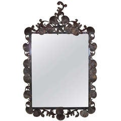 Artistic iron sea shell mirror