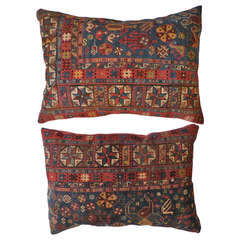 Pair of Antique Rug Fragment Pillows