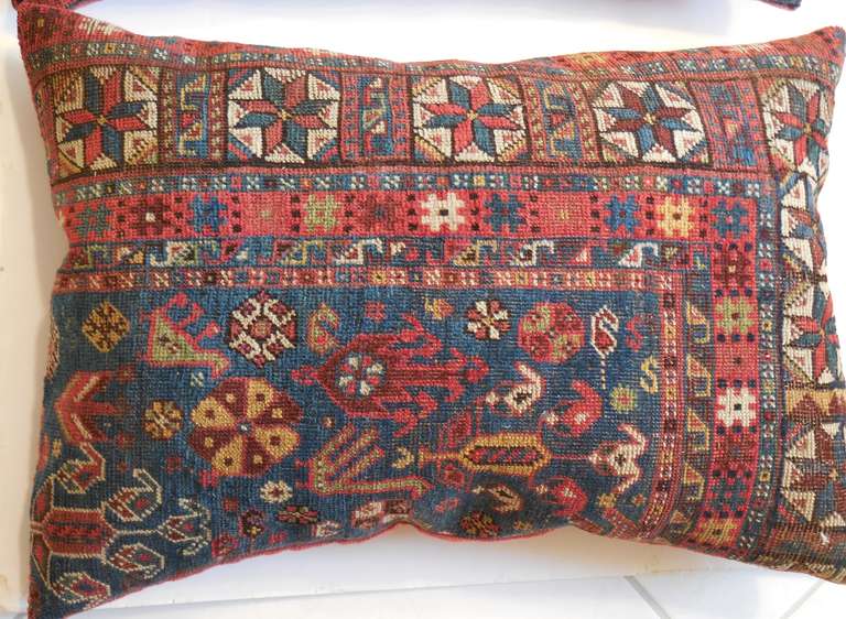 Pair of Antique Rug Fragment Pillows 2