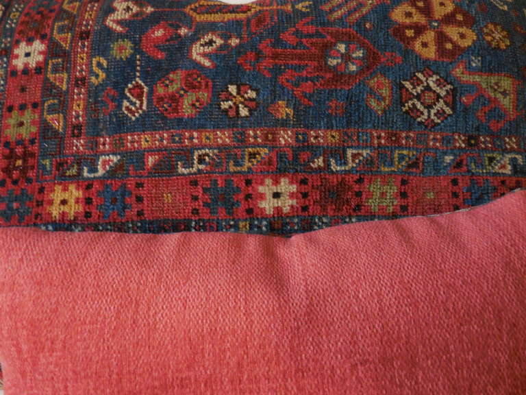 Pair of Antique Rug Fragment Pillows 4