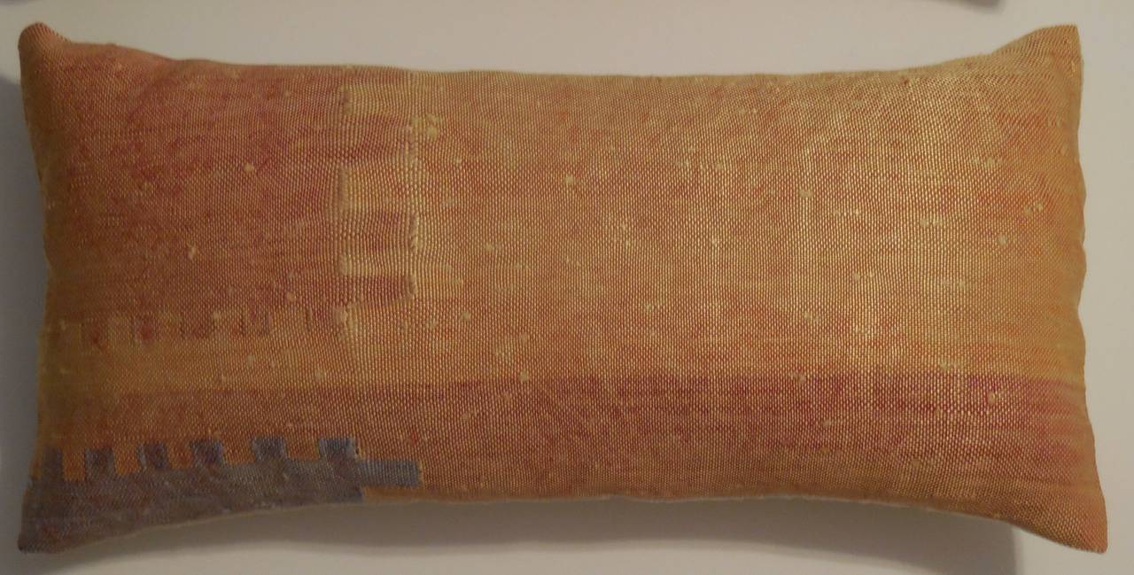Pair of Silk Rug Fragment Pillows 4