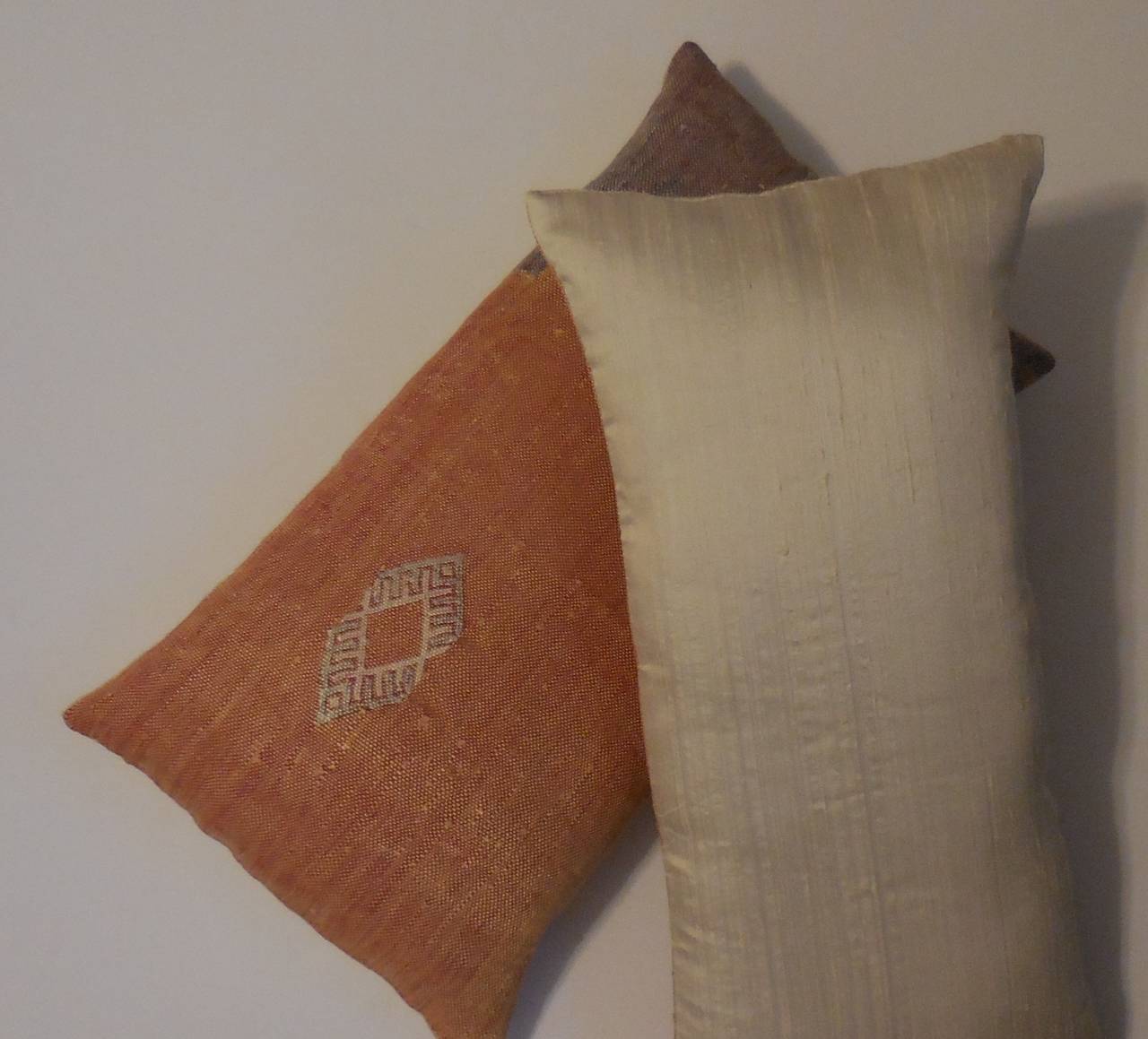Pair of Silk Rug Fragment Pillows 1