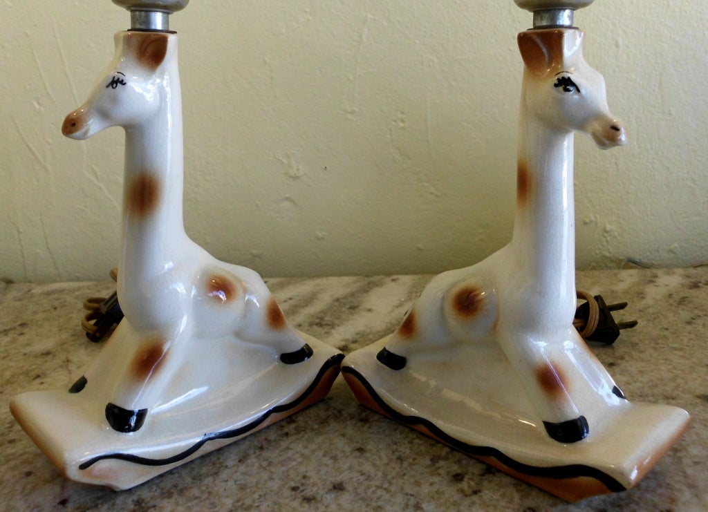 Pair Of Miniature Giraffe Table Lamps at 1stDibs