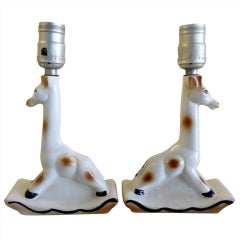 Pair Of Miniature Giraffe Table Lamps