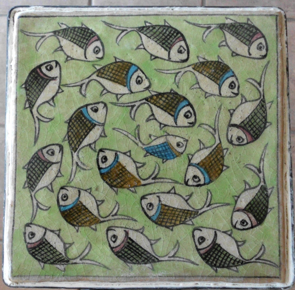 Persian tile side table