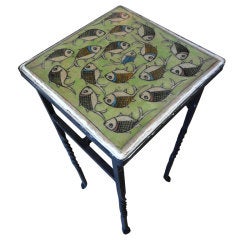 Persian tile side table