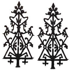 1920's Antique Iron Architectural Wall Hanging