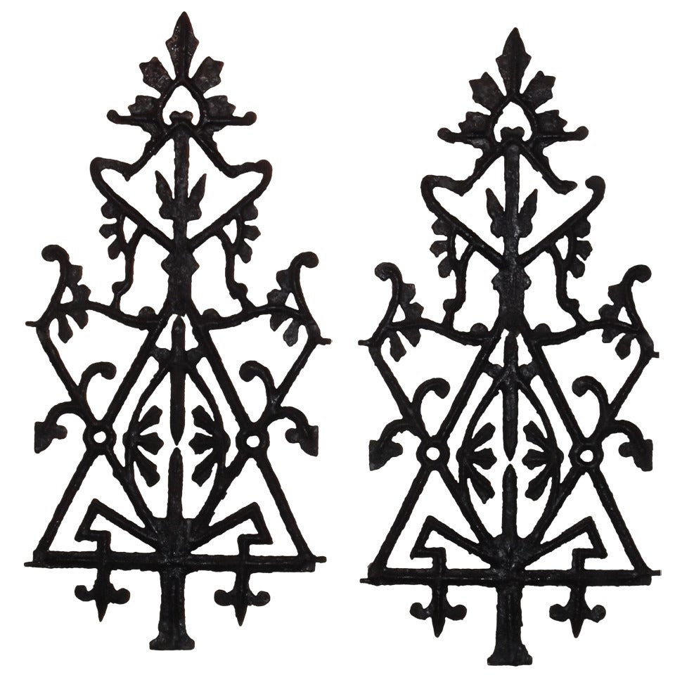 1920
s Antique Iron Architectural Wall Hanging