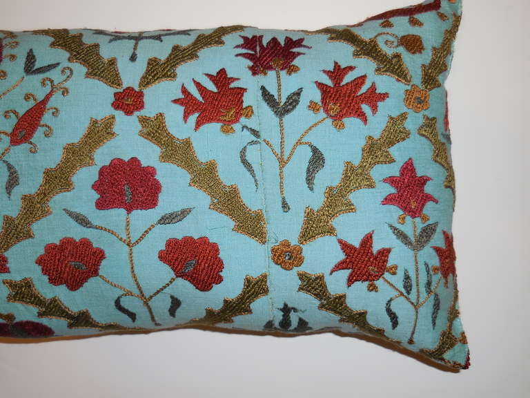 Pair of Turquoise Suzani Pillows 2