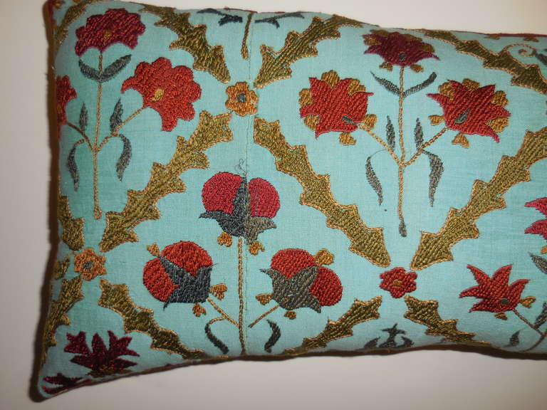 Pair of Turquoise Suzani Pillows 4
