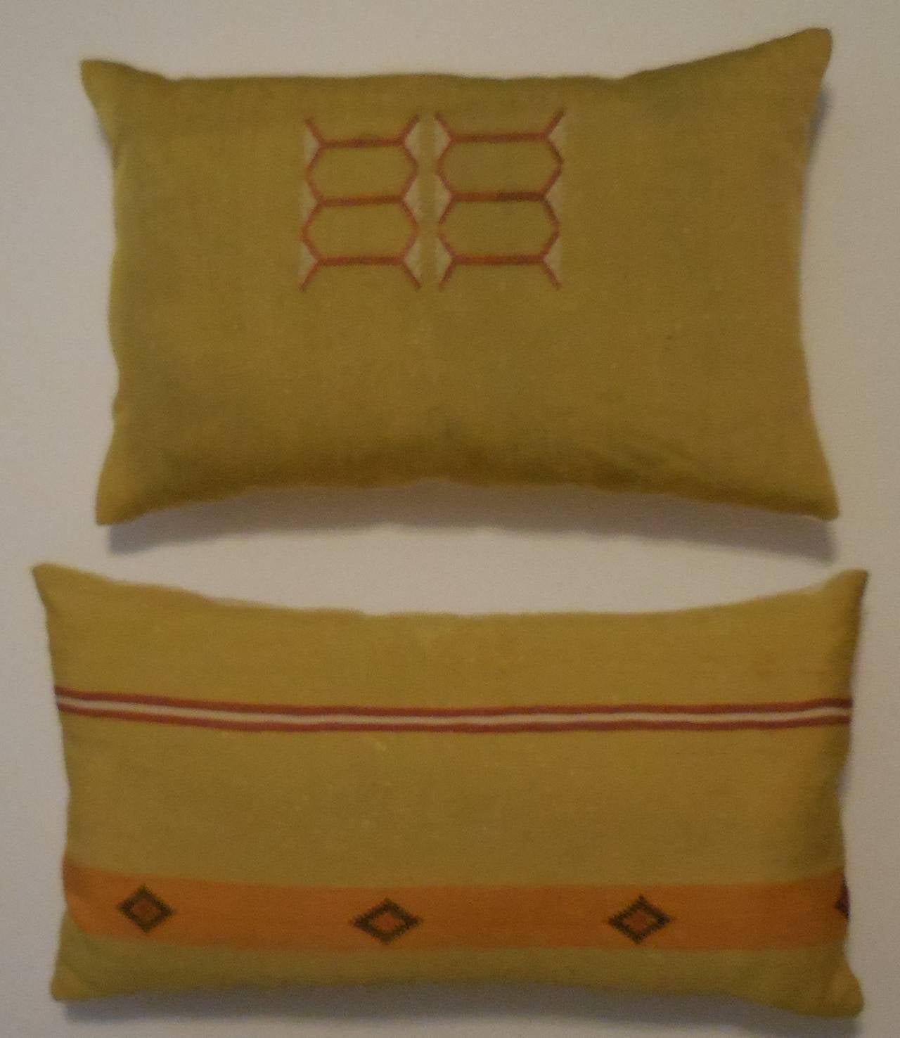 Pair of Silk Rug Fragments Pillows 5