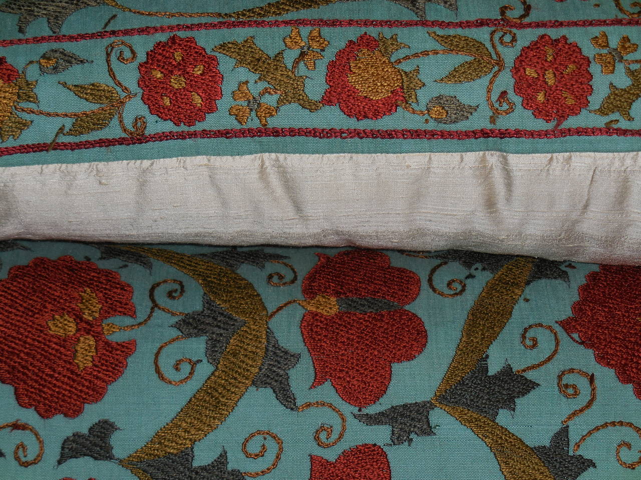Pair of Suzani fregment pillows 4