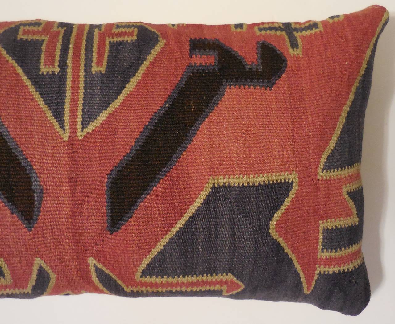Pair of Kazak Rug Fragment Pillows 1
