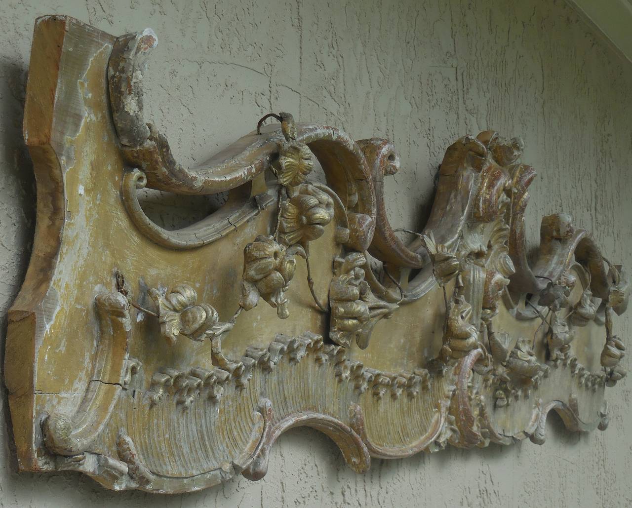 Gesso Large Antique Giltwood Wall Hanging