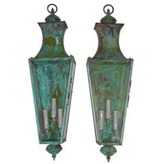 Pair of Wall Copper Lanterns