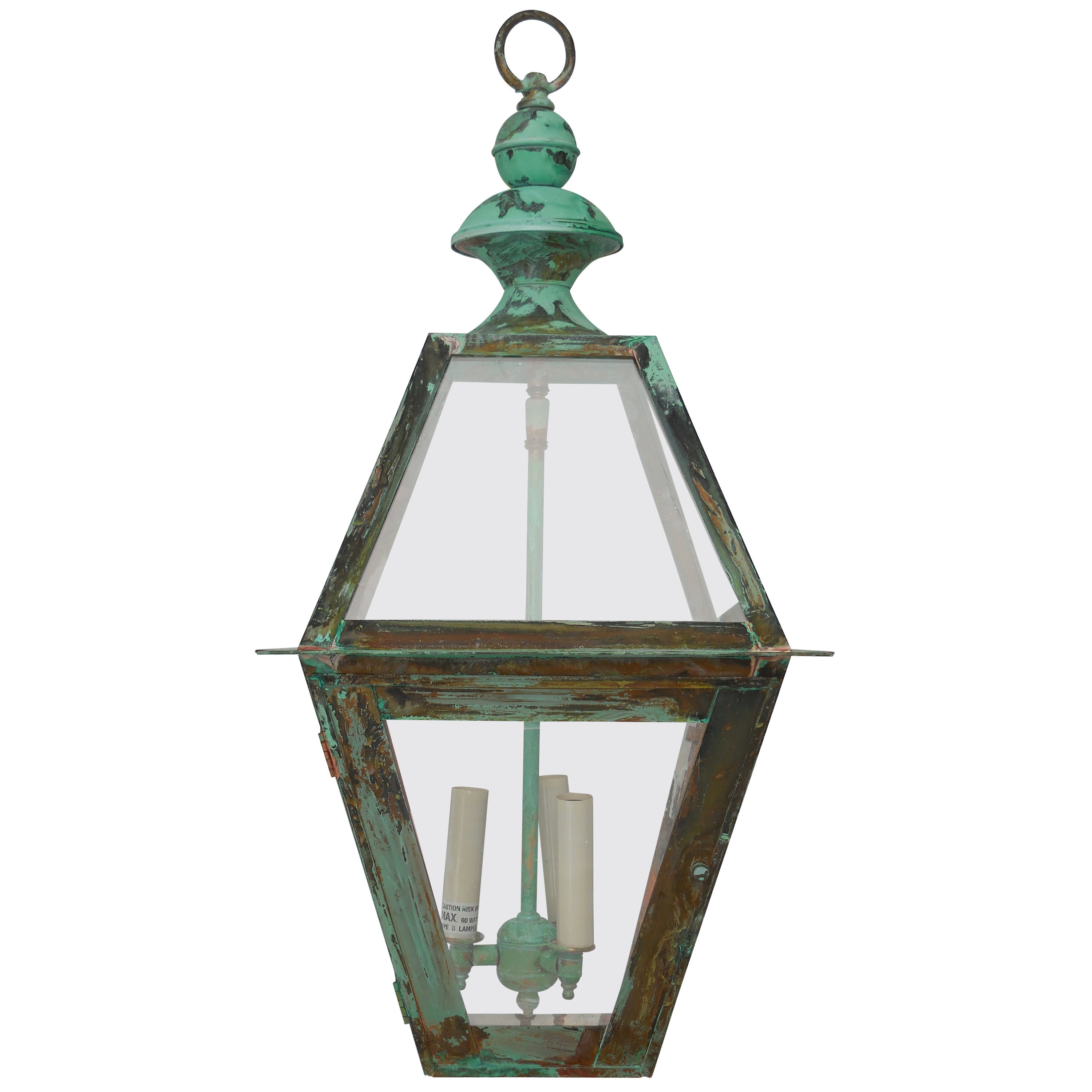 Four-Sided Hanging Copper Lantern