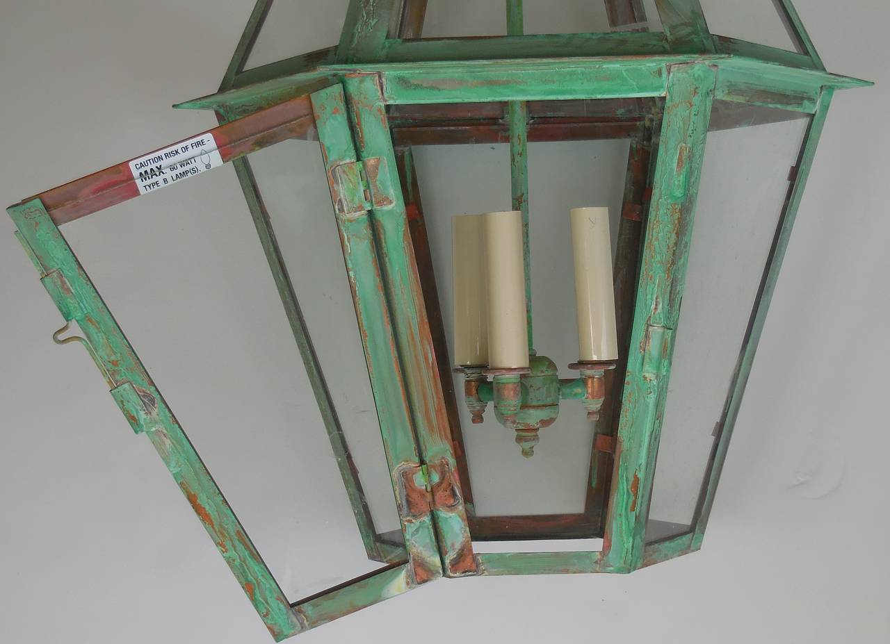 American Six sides hanging copper lantern