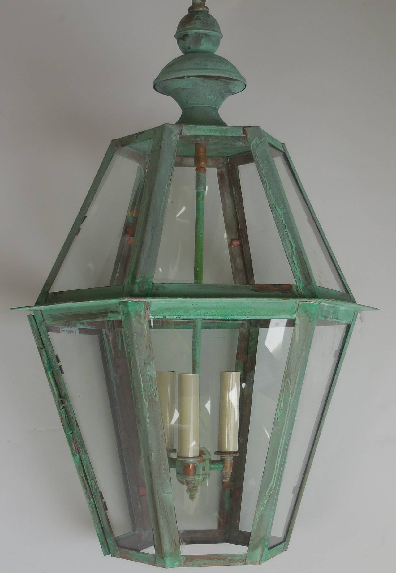 Six sides hanging copper lantern 1