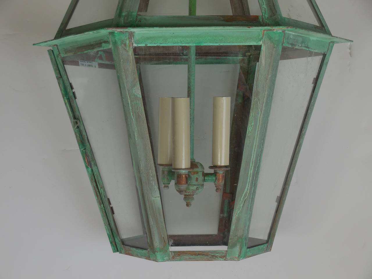 Six sides hanging copper lantern 4