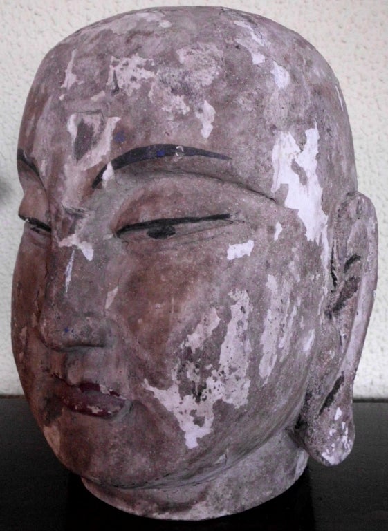 Hand Carved Wooden Buddha Head