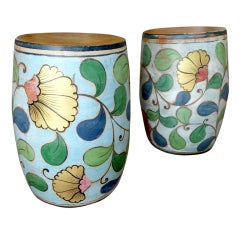 Pair of terracotta garden seats