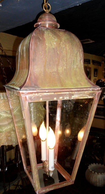 Large Hanging Copper Lantern 5