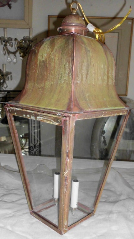 American Large Hanging Copper Lantern