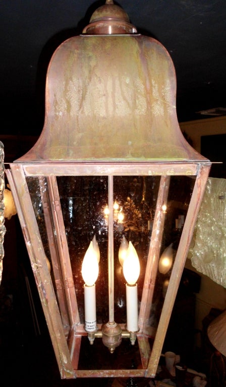 Large Hanging Copper Lantern 4