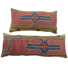Pair of Kazak Rug Fragment Pillows