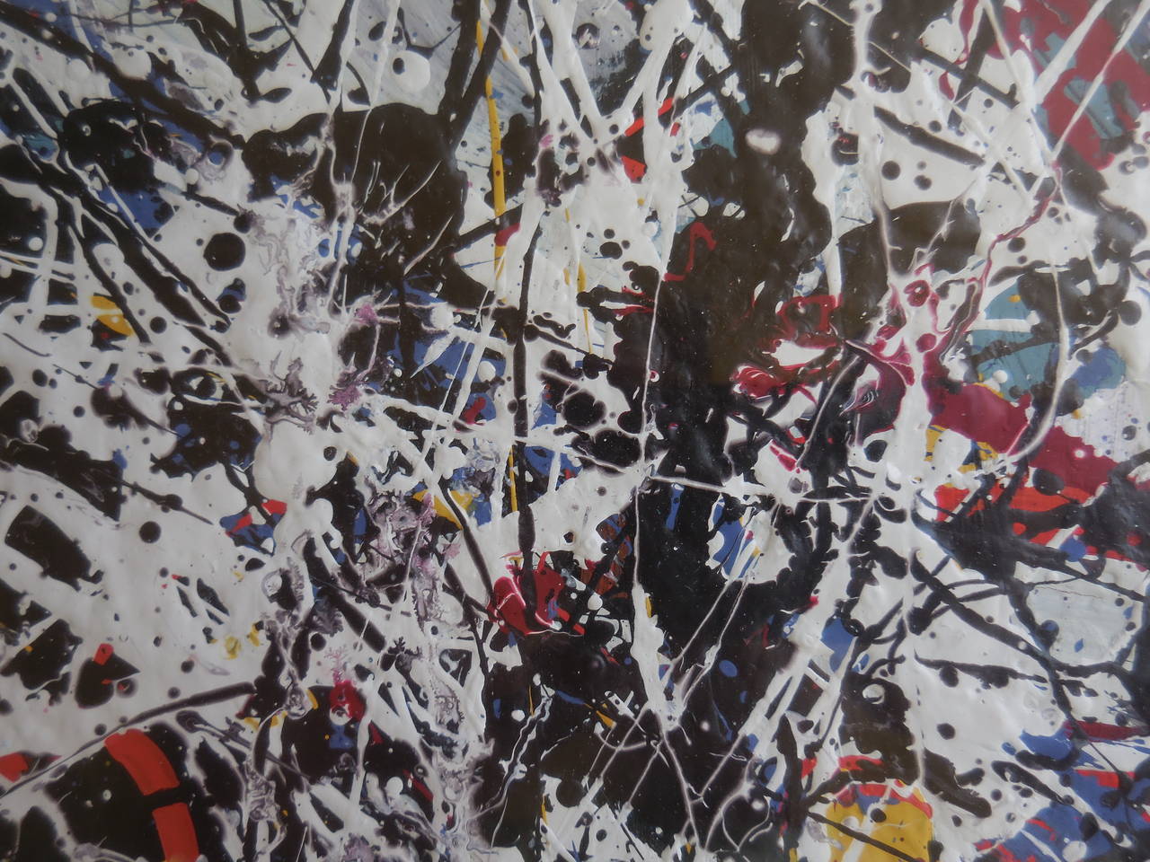 Abstrakte Acrylgemälde aus dem Jahr 1980, Paar (Leinwand) im Angebot
