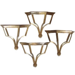 Antique Four beautiful brass wall brackets