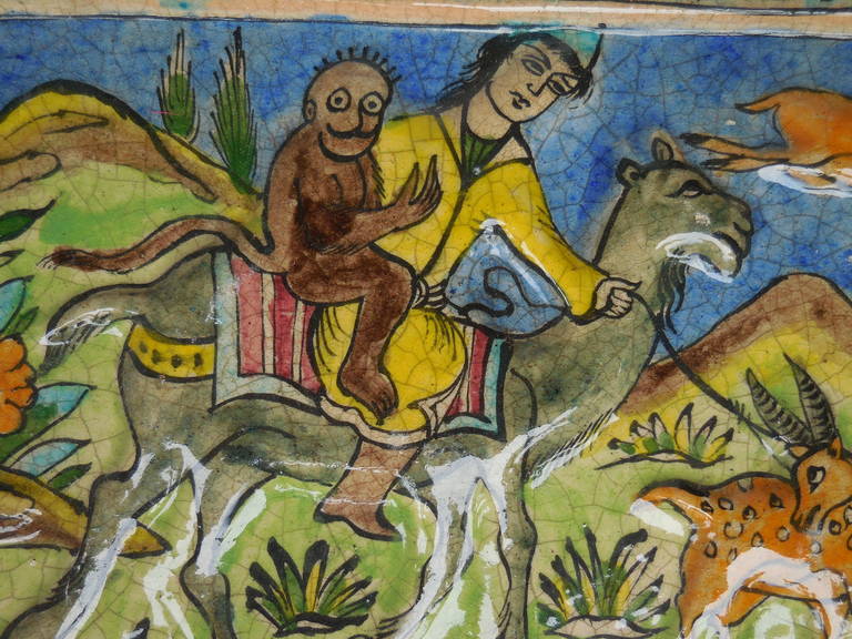 Mid-20th Century Large Old Persian Tile