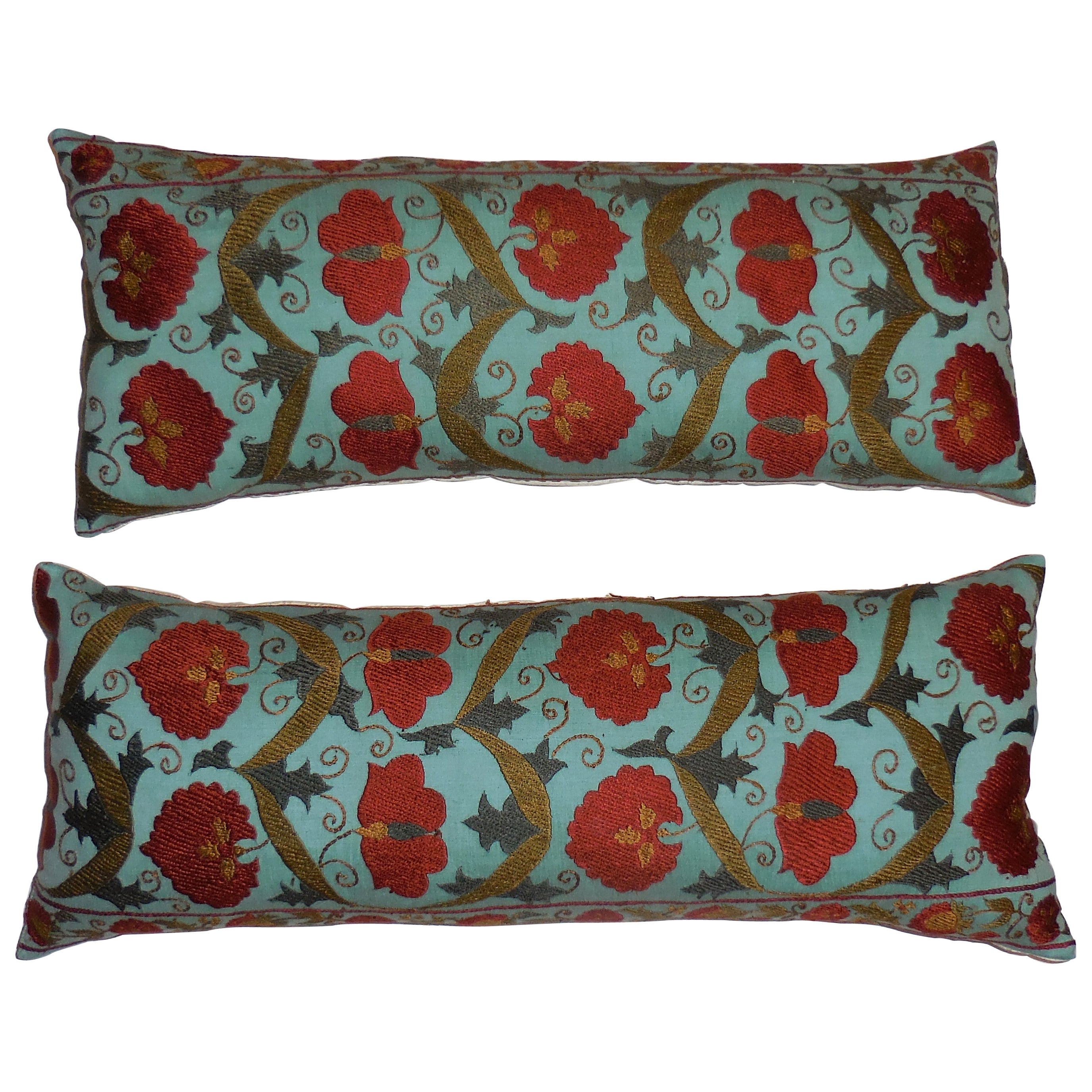 Pair of Suzani fregment pillows