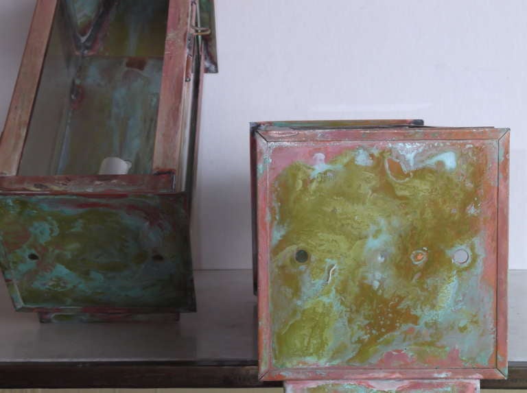 Pair Of Copper Wall Lanterns 2