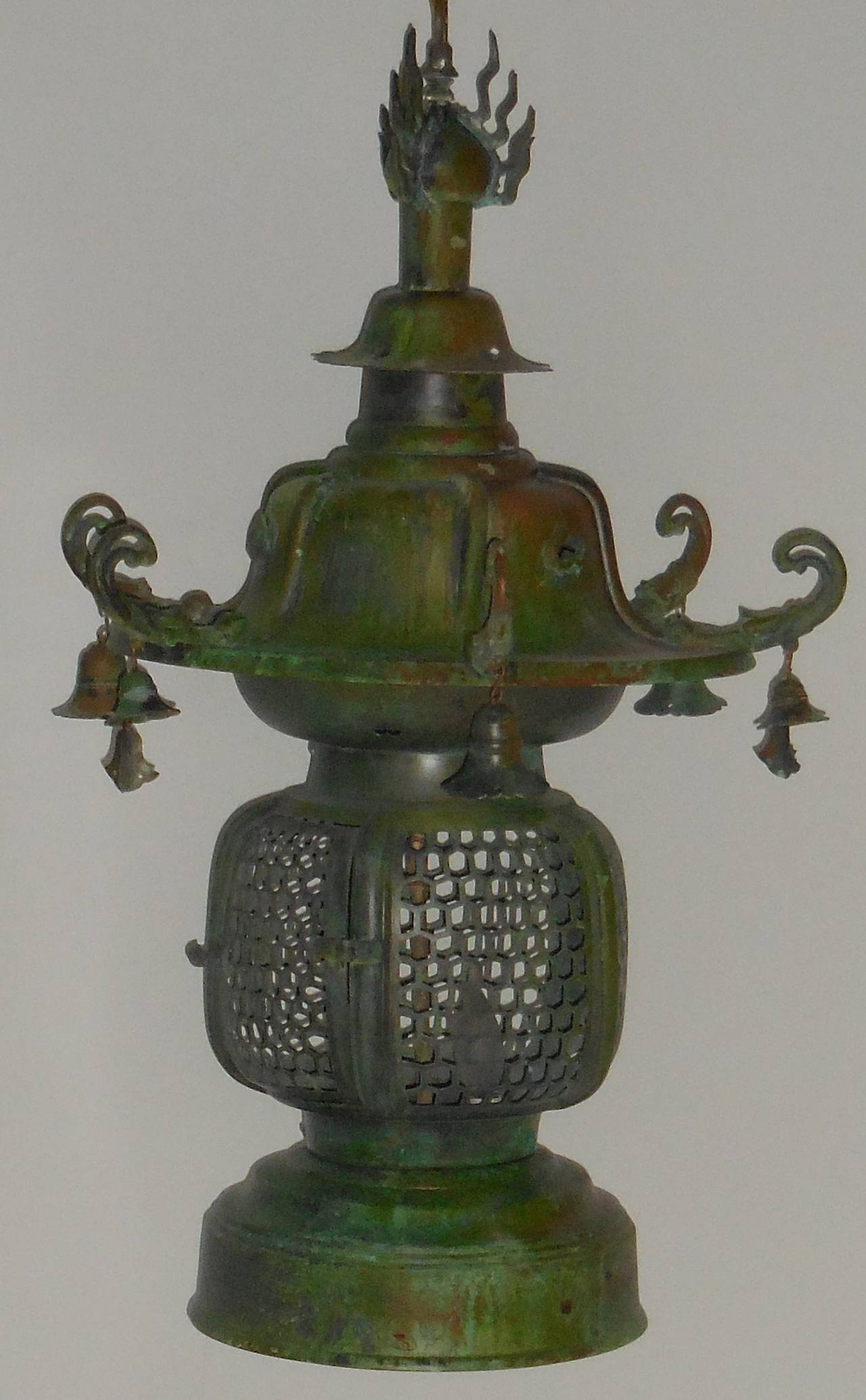 Early 20th Century One of a Kind Large Hanging Copper Lantern