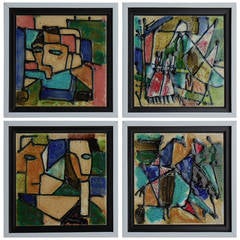 Four Ceramic Tiles by Harris G. Strong