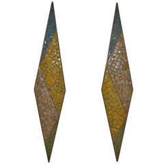Vintage Pair of artistic tile sconces