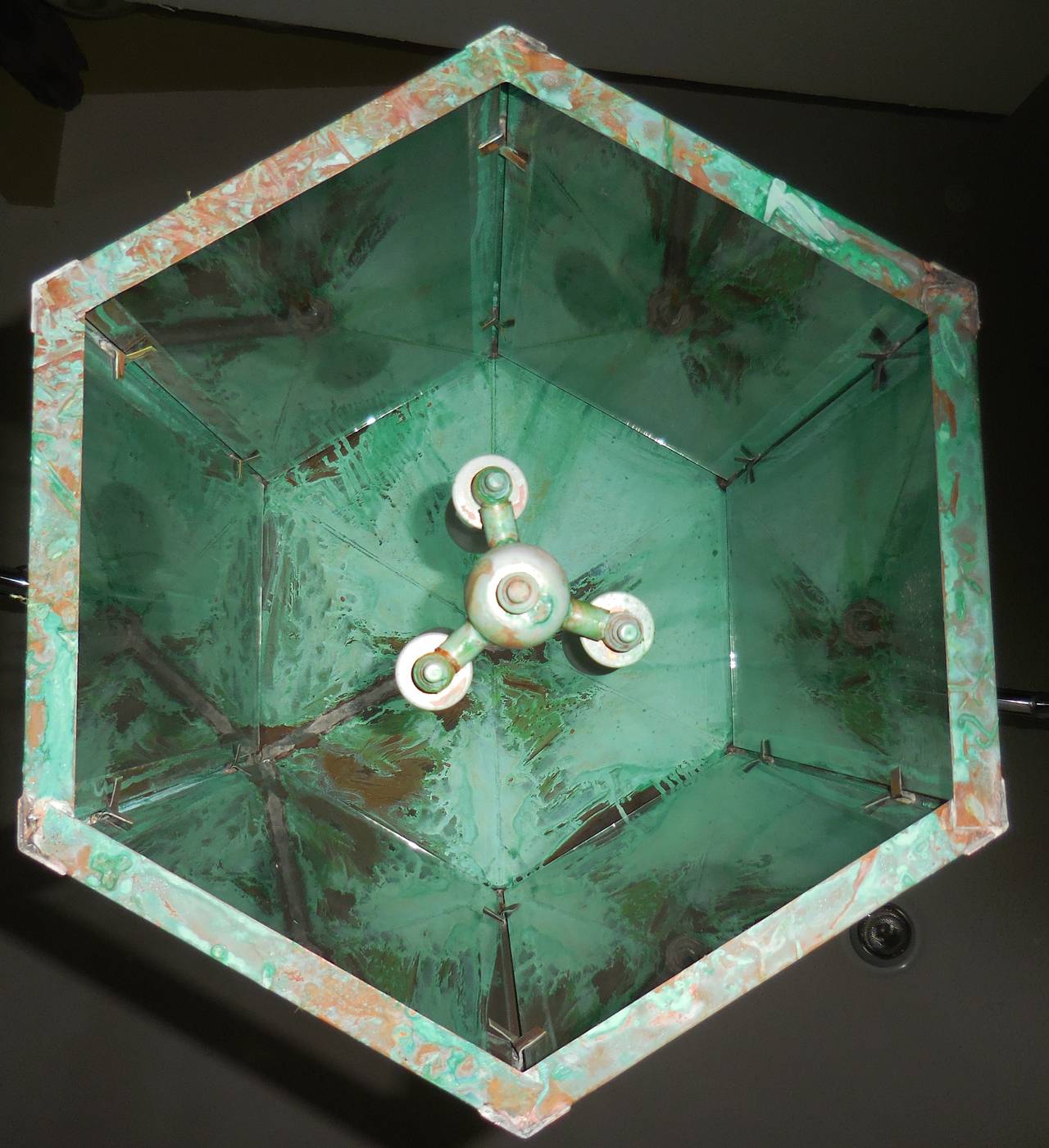 Large Hexagon Copper Lantern 2